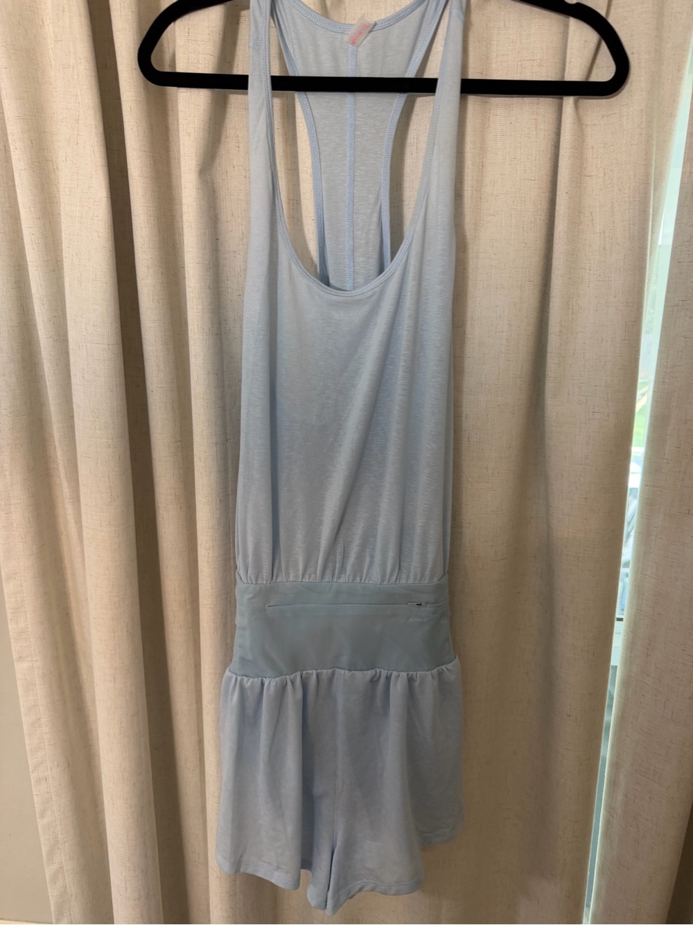 FP Movement by Free People Light Blue Racerback Romper